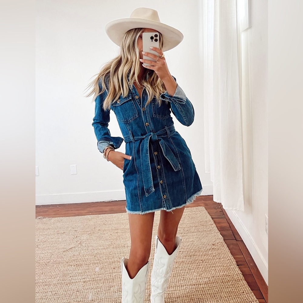 Show Me Your MuMu Durango Denim Dress Large